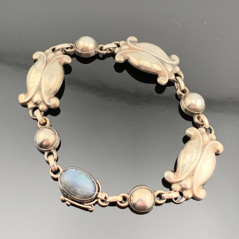 Georg Jensen Denmark Moonlight Blossom No 11 Bracelet Vtg 925 Sterling Silver